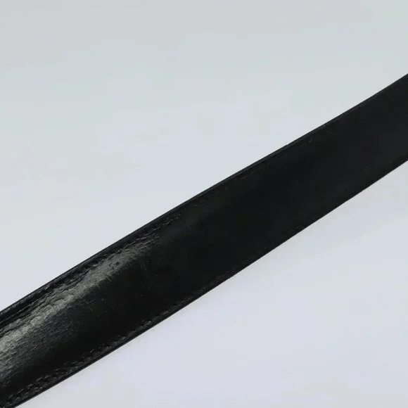 LOUIS VUITTON Belt Leather 29.9""""""""-34.3"""""""" Black Silver M9831 LV A... - Picture 6 of 16